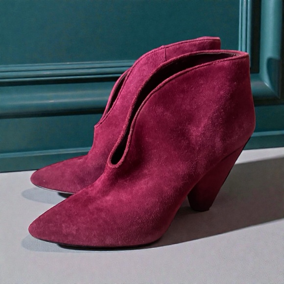 Vince Camuto Shoes - VINCE CAMUTO Mixen Burgundy Suede Leather Ankle Boots Booties Sz 8